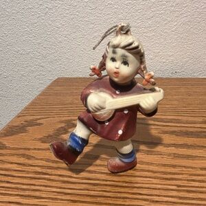 Vintage “Hummel Like” Child Playing Instrument Ornament